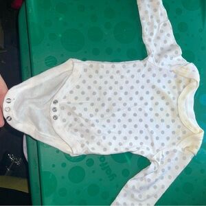 Polka Dot Long Sleeve Baby Onesie